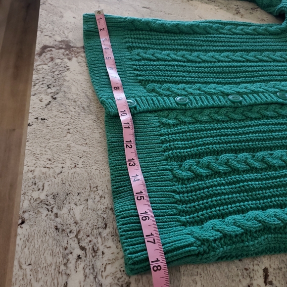 LL Bean Cotton Cable Knit Button Front Cardigan - Picture 9 of 13